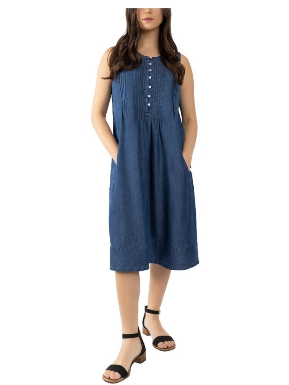 (6) ColdWater Creek  Ladies Sleeveless Tencel  Midi Dress
